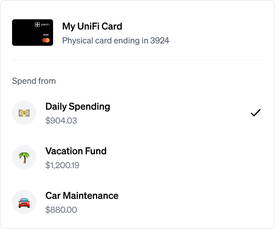 Choosing which account to spend from