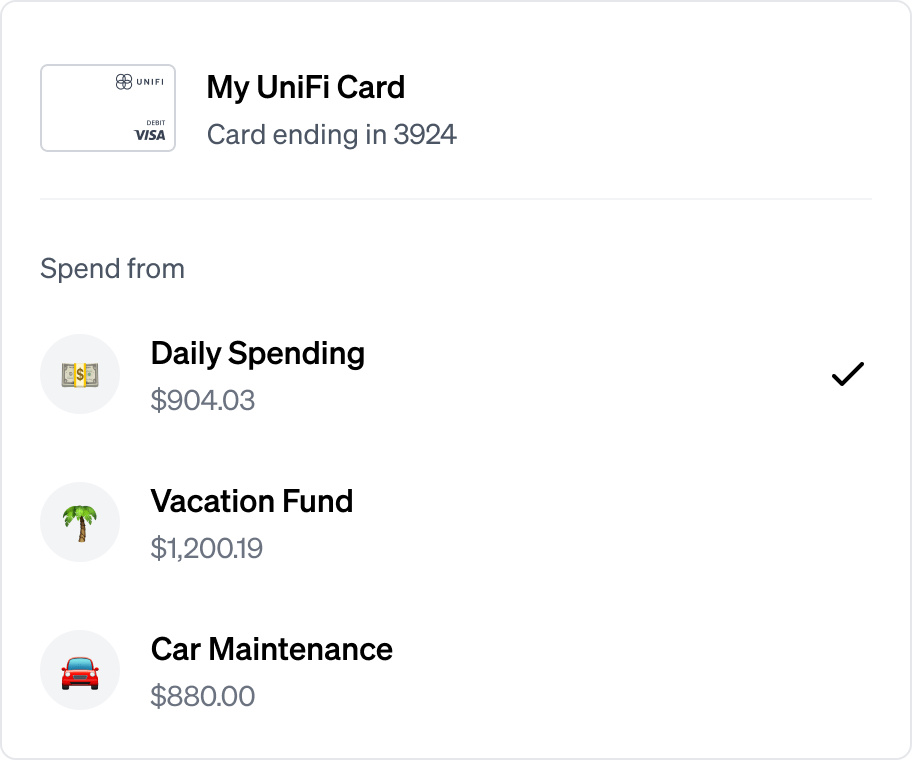 Choosing which account to spend from