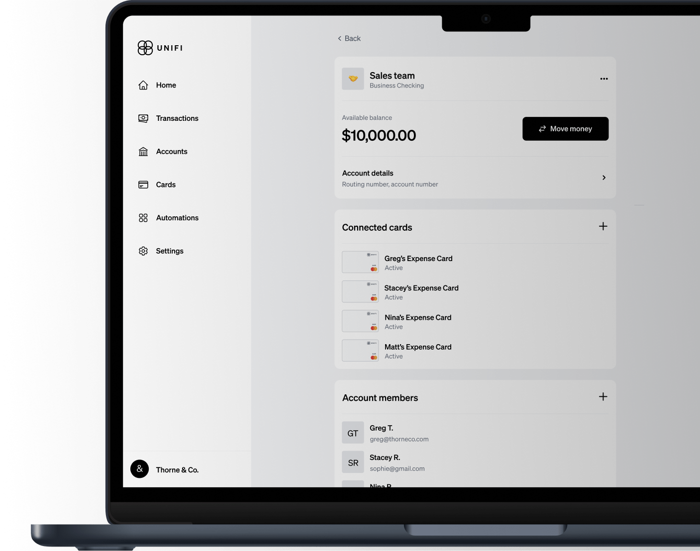 Laptop showing UniFi for Business