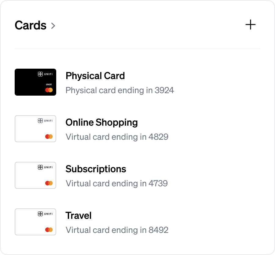 Virtual cards