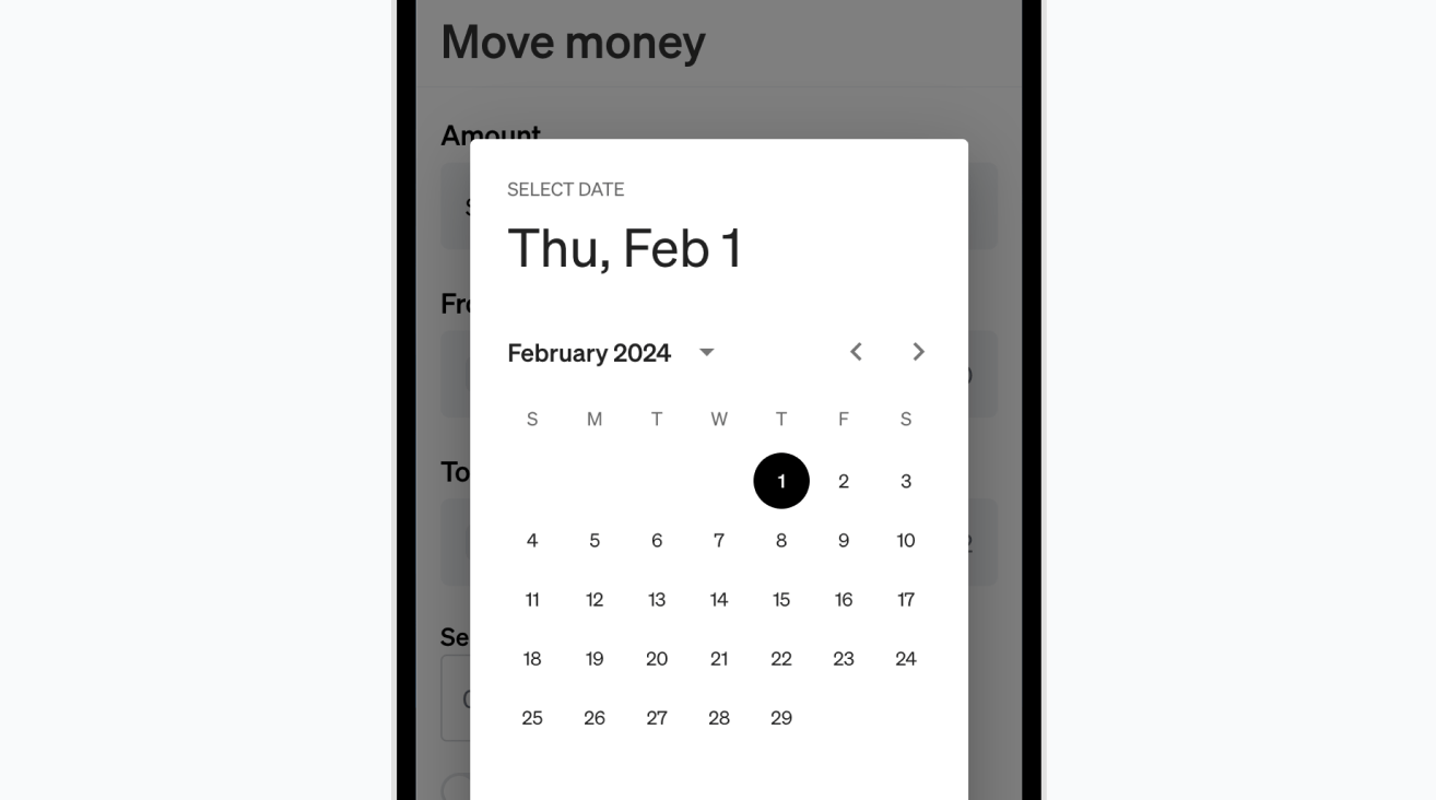 Scheduling a transfer