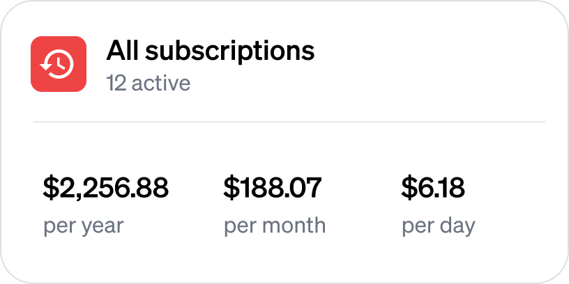 See how much you spend on subscriptions per year